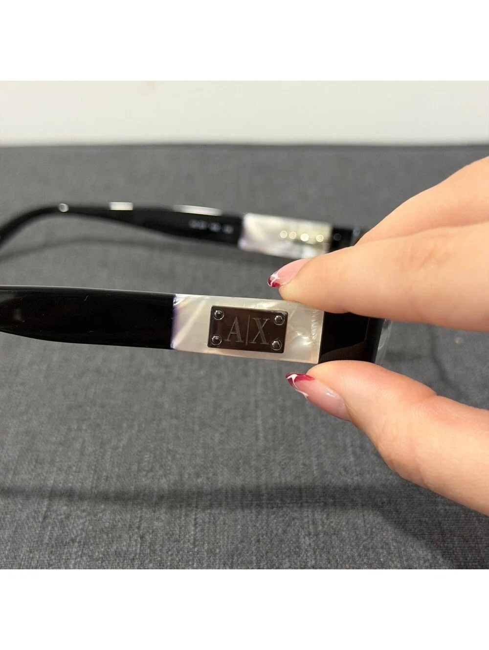 Armani Exchange AX 221 65Z Eyeglasses Frames Black Silver 52-16-135 w/ Case